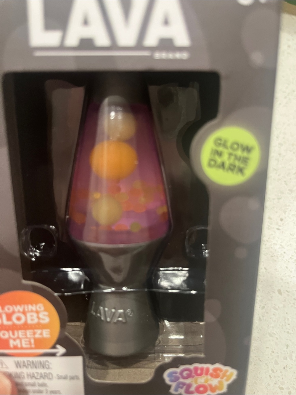 Schylling  LAVA Glow-in-the-Dark Squish Flow Lava Lamp - Pink & Orange